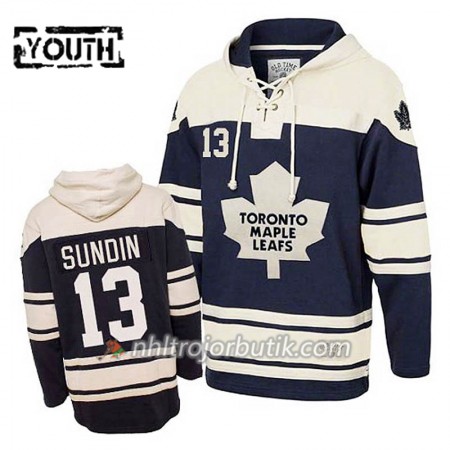 Barn Ishockey Toronto Maple Leafs Mats Sundin 13 Blå Sawyer Hooded Sweatshirt